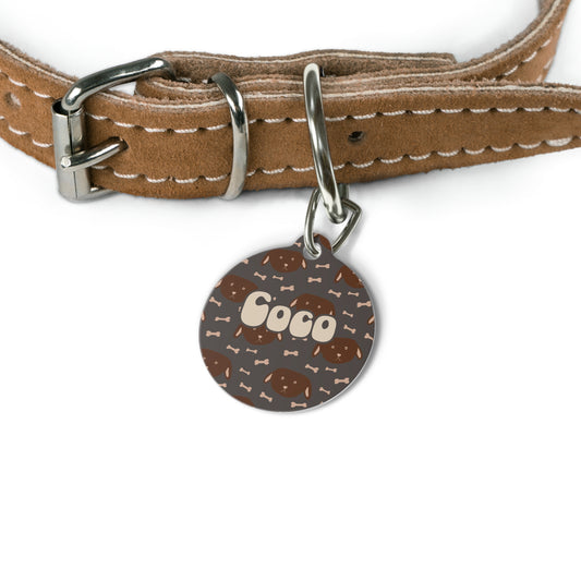 Personalized Pet Tag - Mocha Whiskers