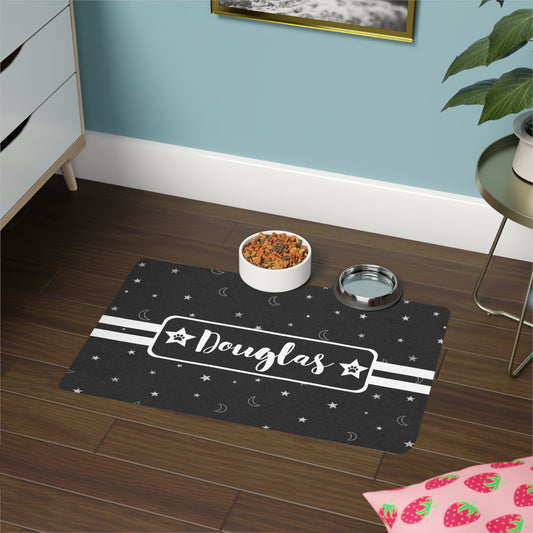 Pet Food Mat - Stars - Custom Name