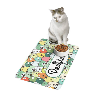 Pet Food Mat - Doodle - Custom Name