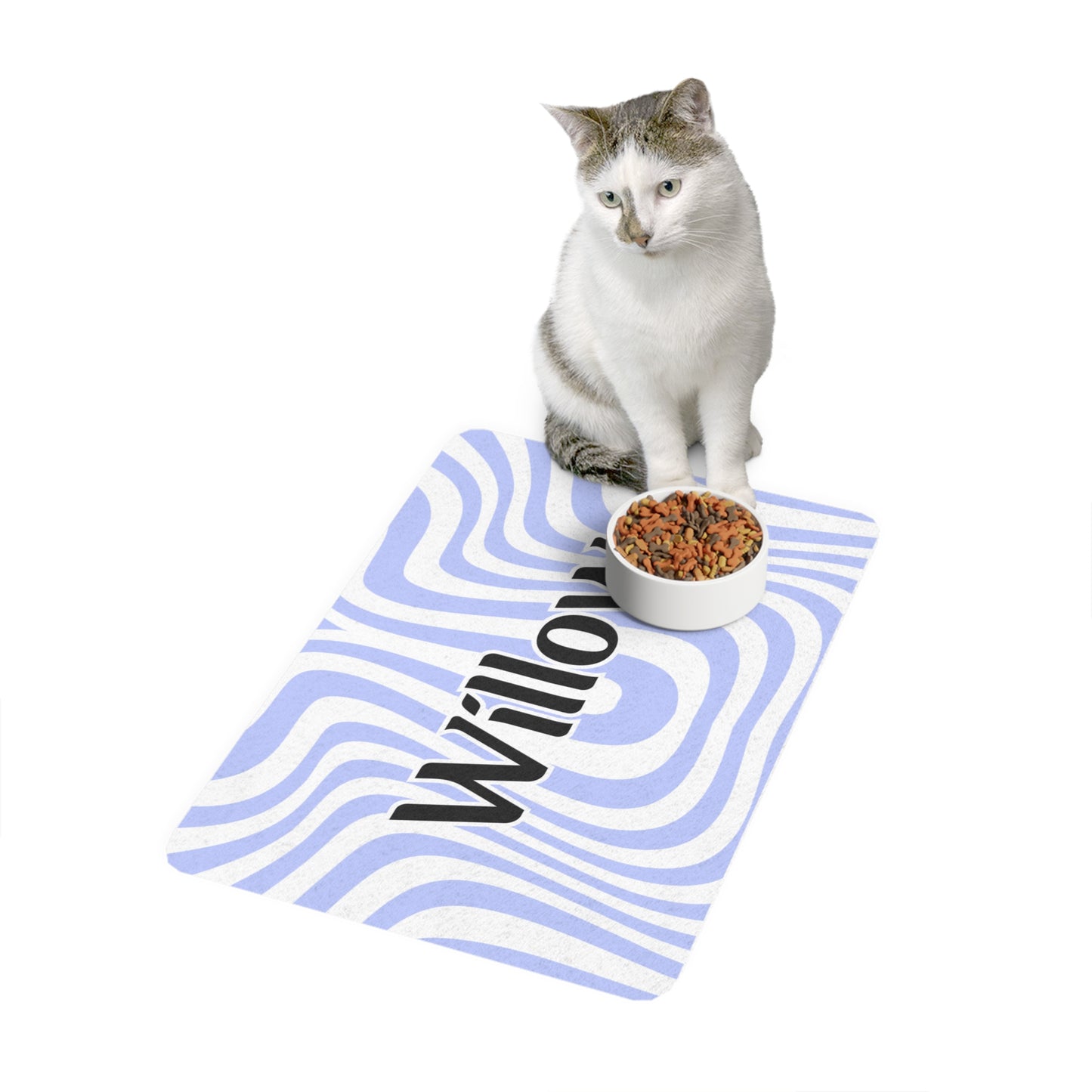 Pet Food Mat - Blue - Custom Name