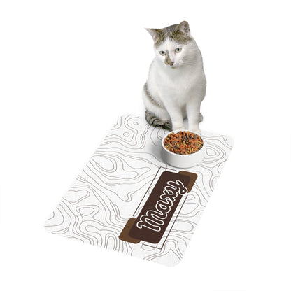 Pet Food Mat - Brown - Custom Name