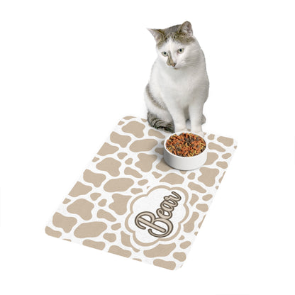 Pet Food Mat - Light Brown - Custom Name