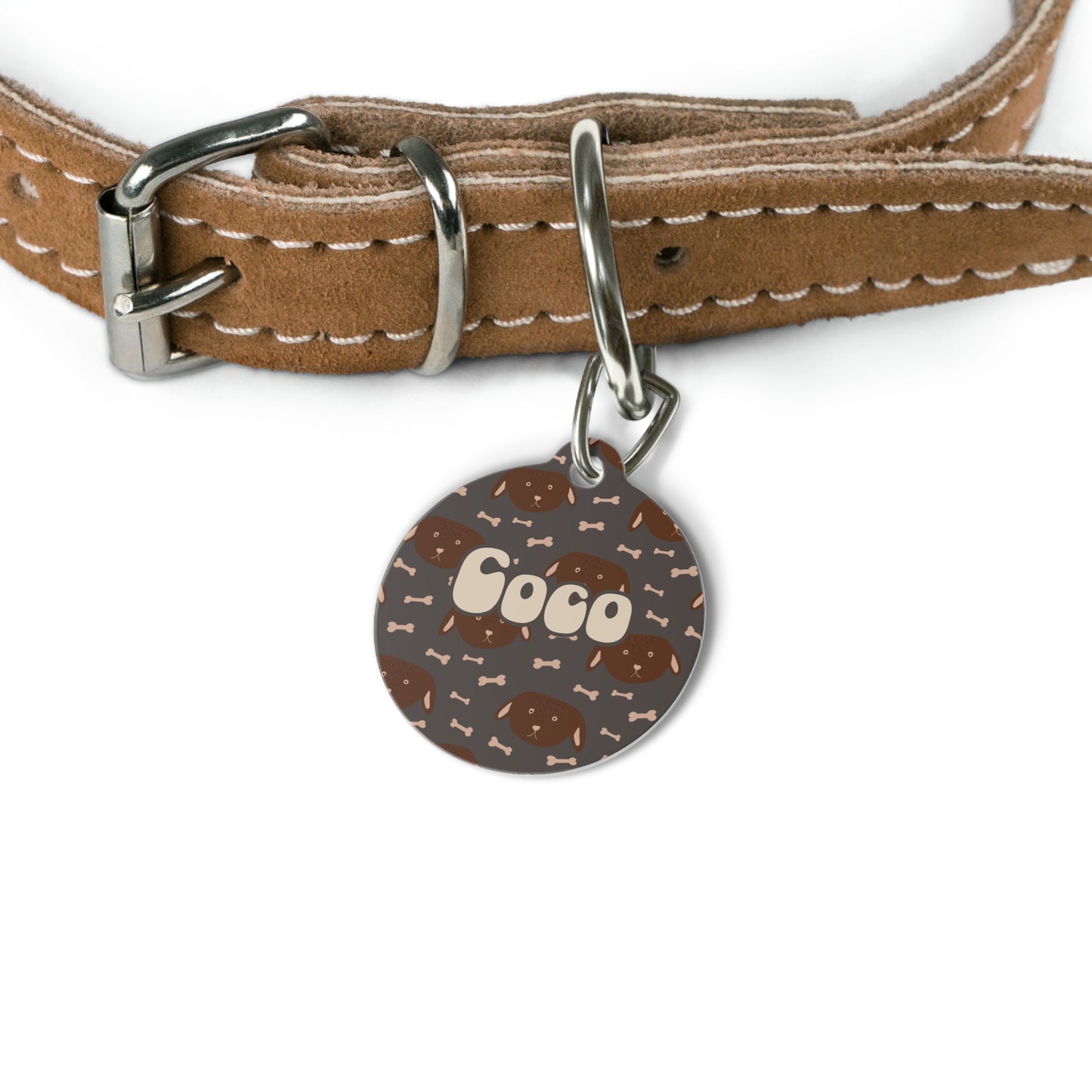 Personalized Pet Tag - Mocha Whiskers