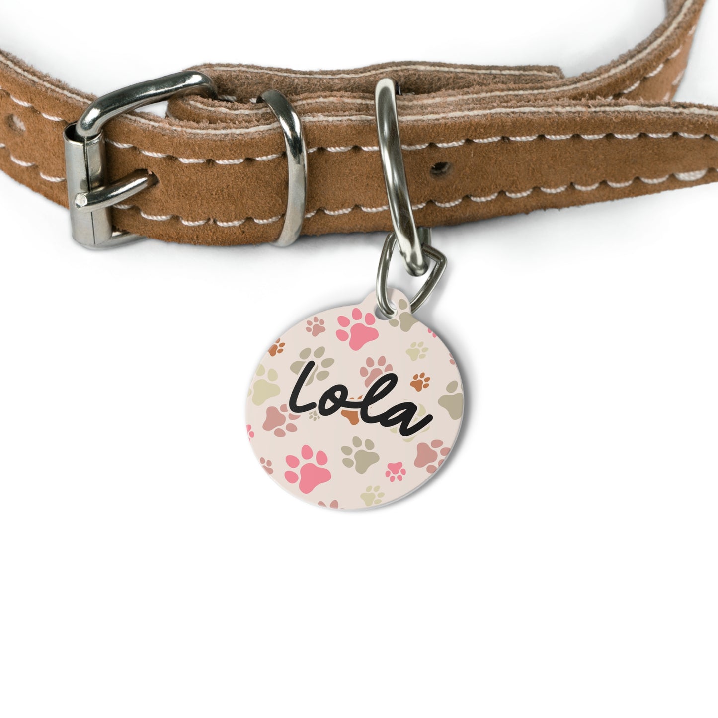 Personalized Pet Tag - Cotton Mocha Charm