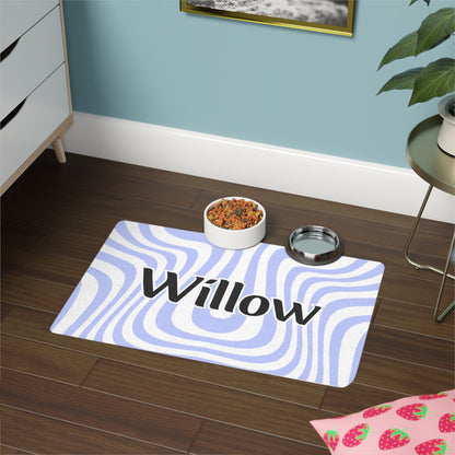 Pet Food Mat - Blue - Custom Name