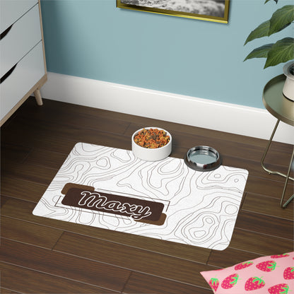 Pet Food Mat - Brown - Custom Name
