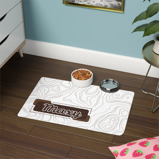 Pet Food Mat - Brown - Custom Name