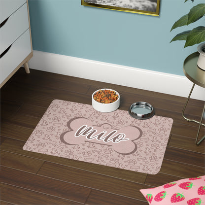 Pet Food Mat - Tan - Custom Name