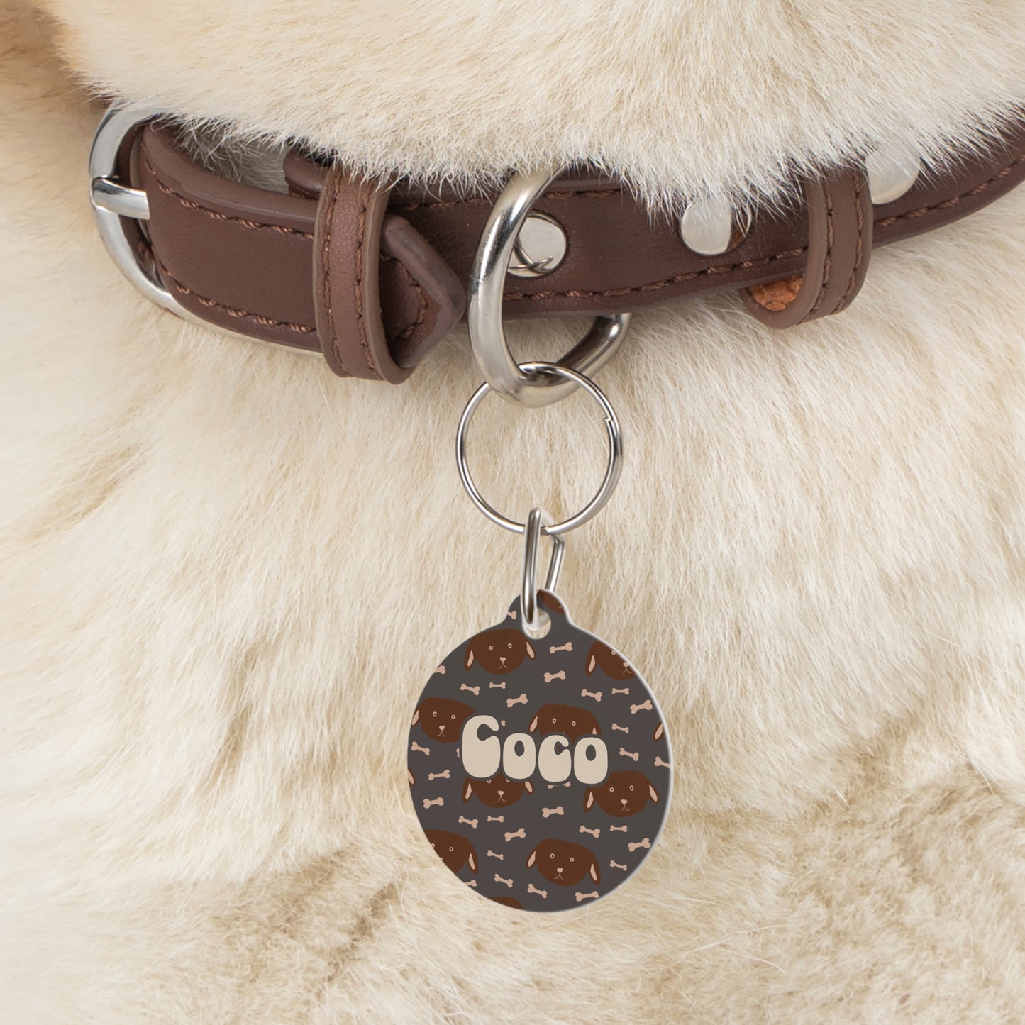 Personalized Pet Tag - Mocha Whiskers
