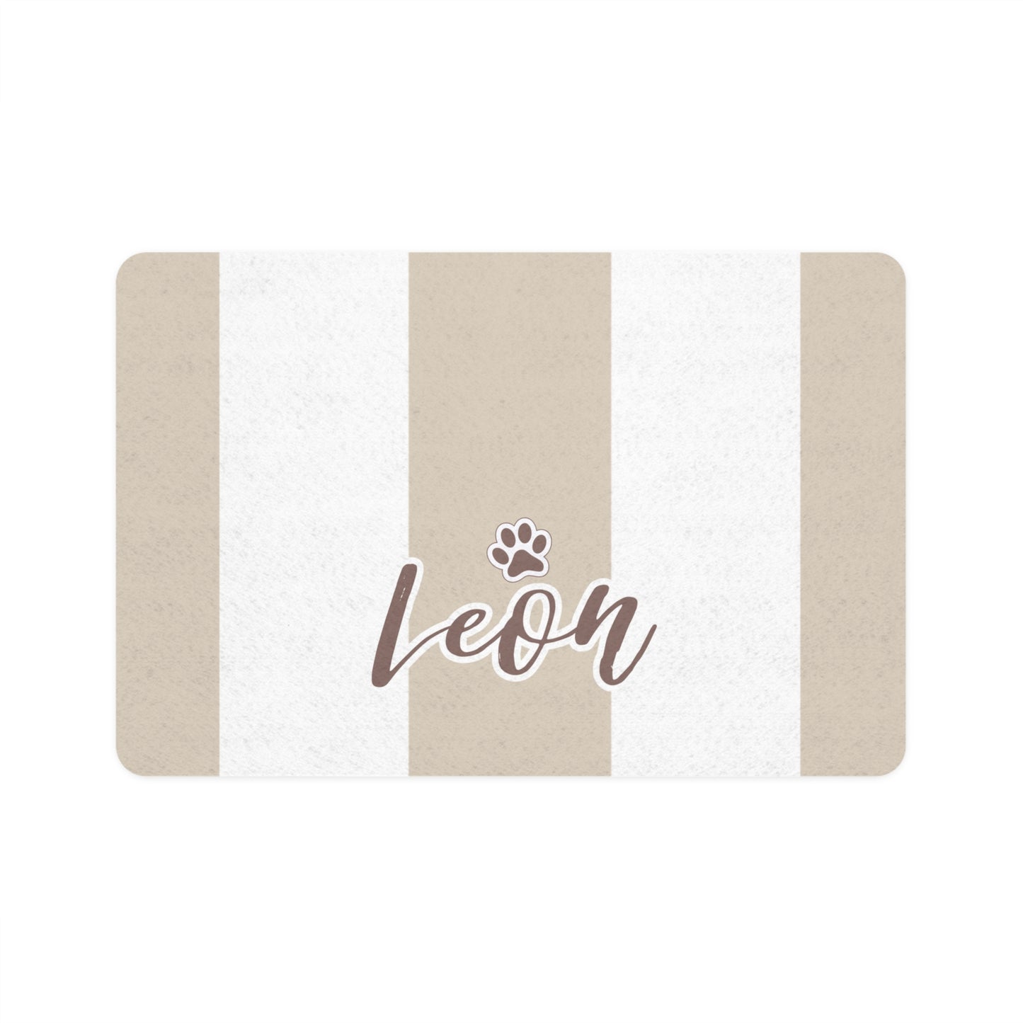 Pet Food Mat - Light Brown - Custom Name