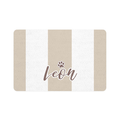 Pet Food Mat - Light Brown - Custom Name