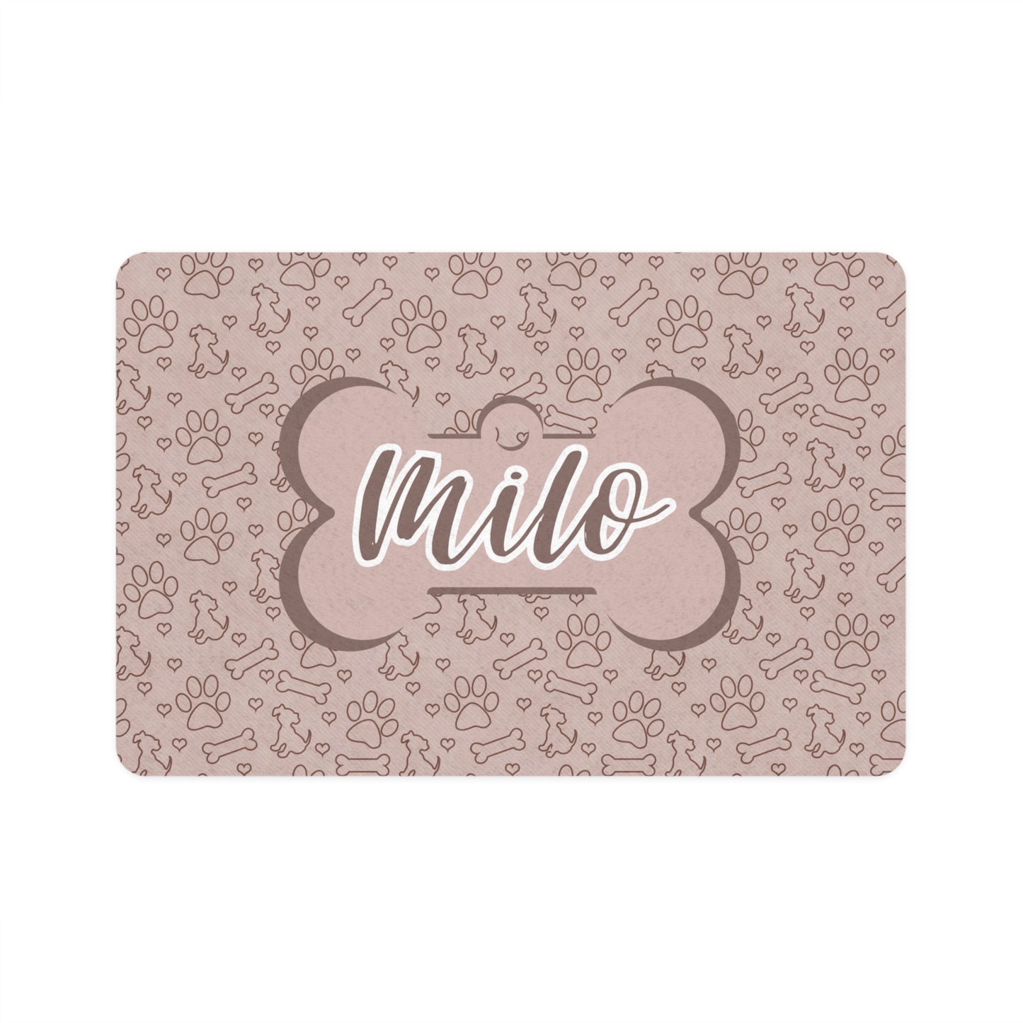 Pet Food Mat - Tan - Custom Name