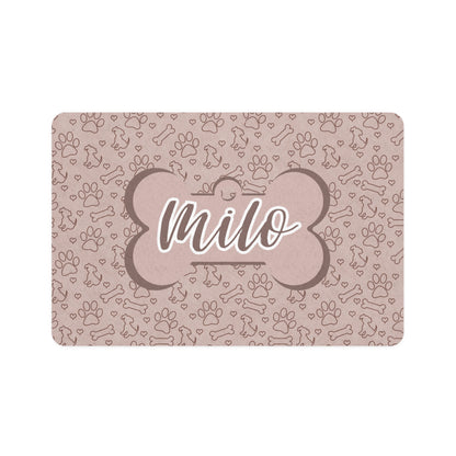 Pet Food Mat - Tan - Custom Name