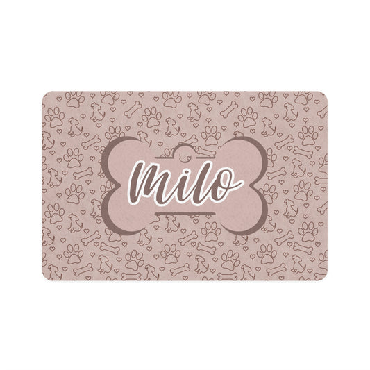 Pet Food Mat - Tan - Custom Name