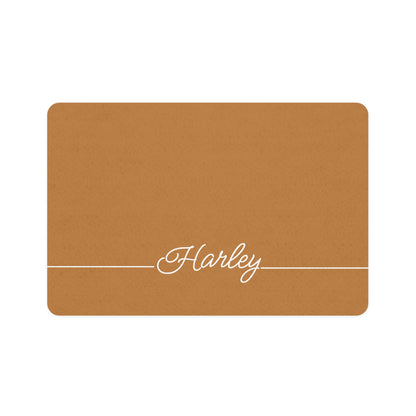 Pet Food Mat - Orange - Custom Name