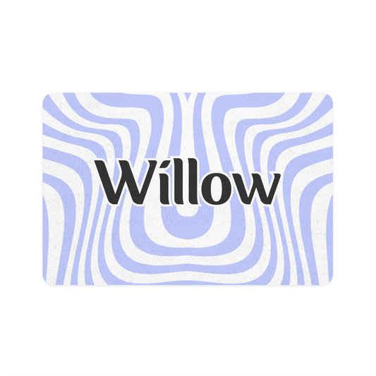 Pet Food Mat - Blue - Custom Name