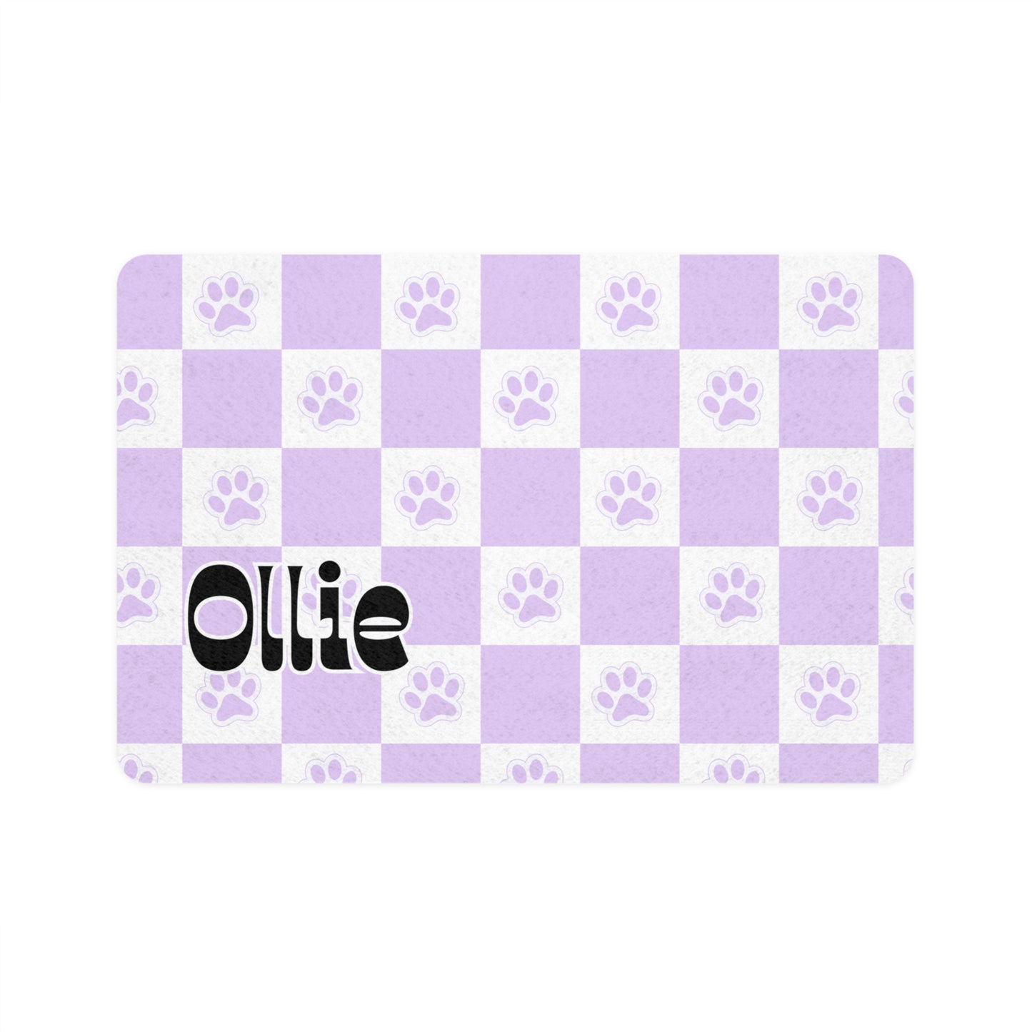Pet Food Mat - Violet - Custom Name