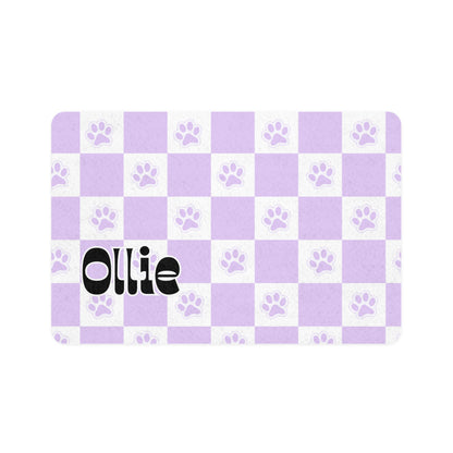 Pet Food Mat - Violet - Custom Name