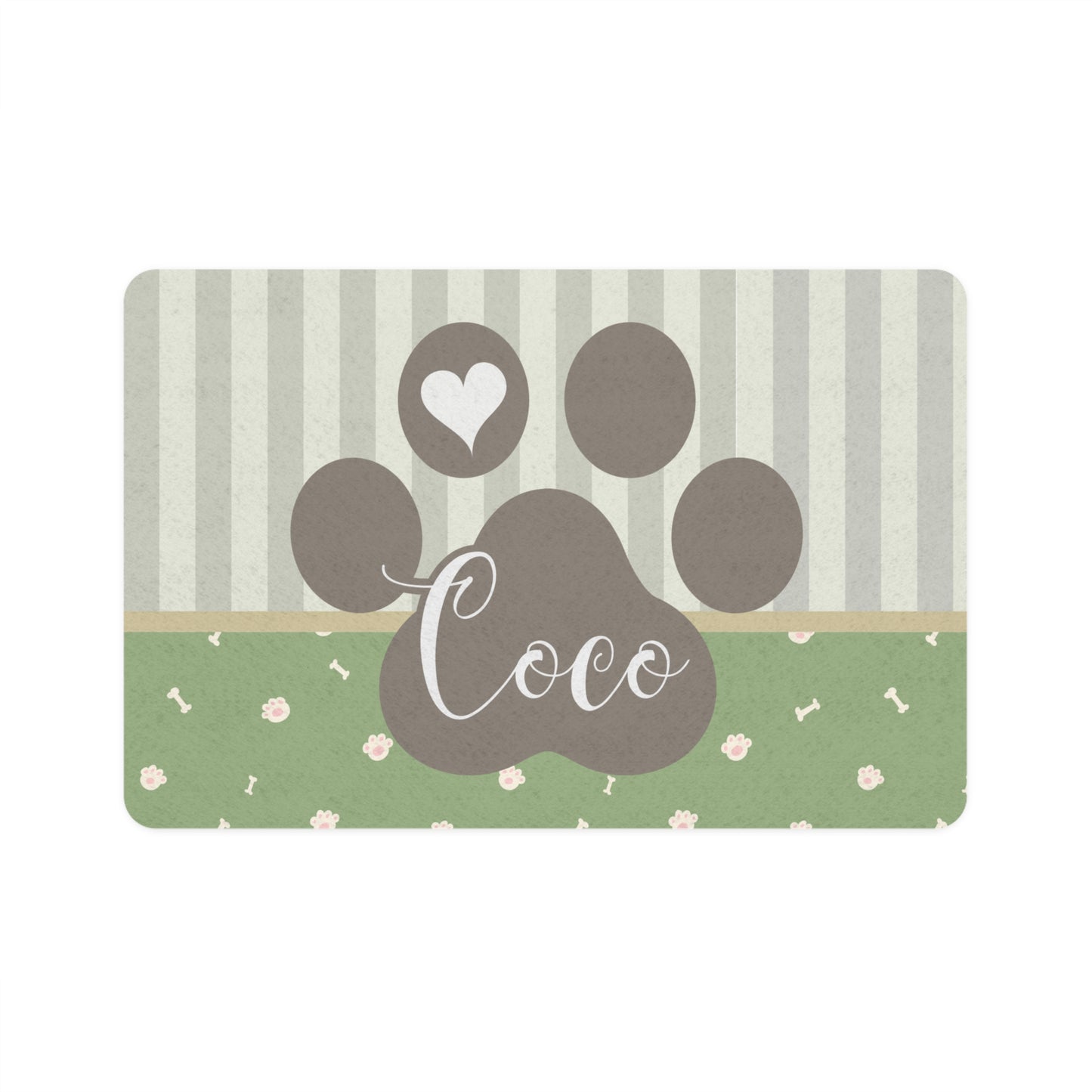 Pet Food Mat - Mint Green - Custom Name