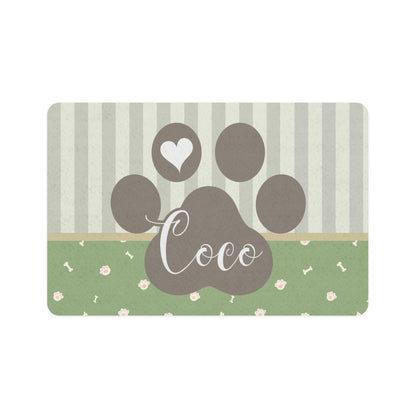 Pet Food Mat - Mint Green - Custom Name