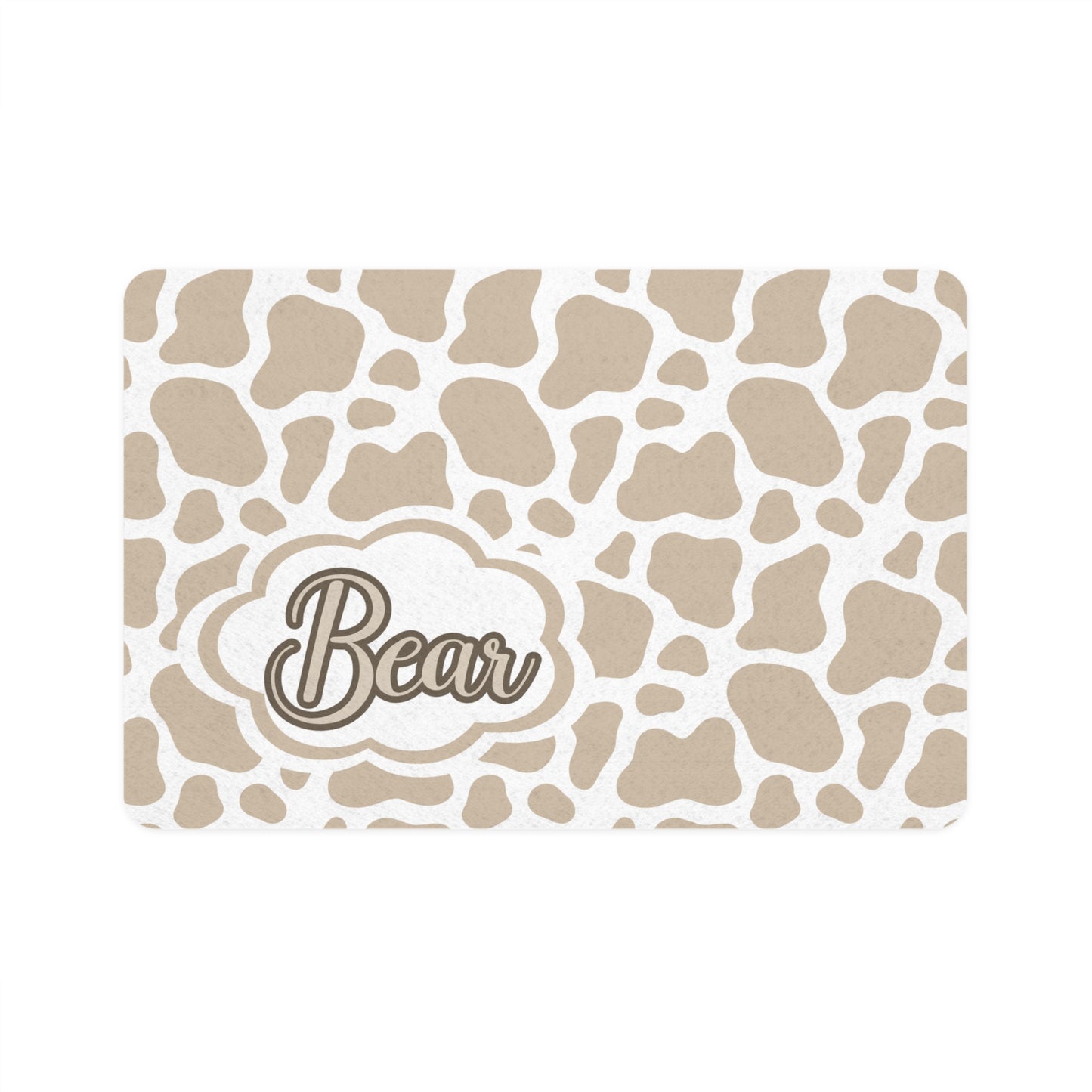 Pet Food Mat - Light Brown - Custom Name