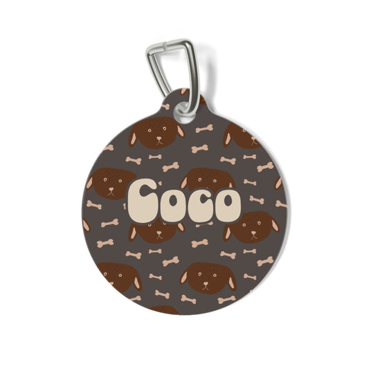 Personalized Pet Tag - Mocha Whiskers